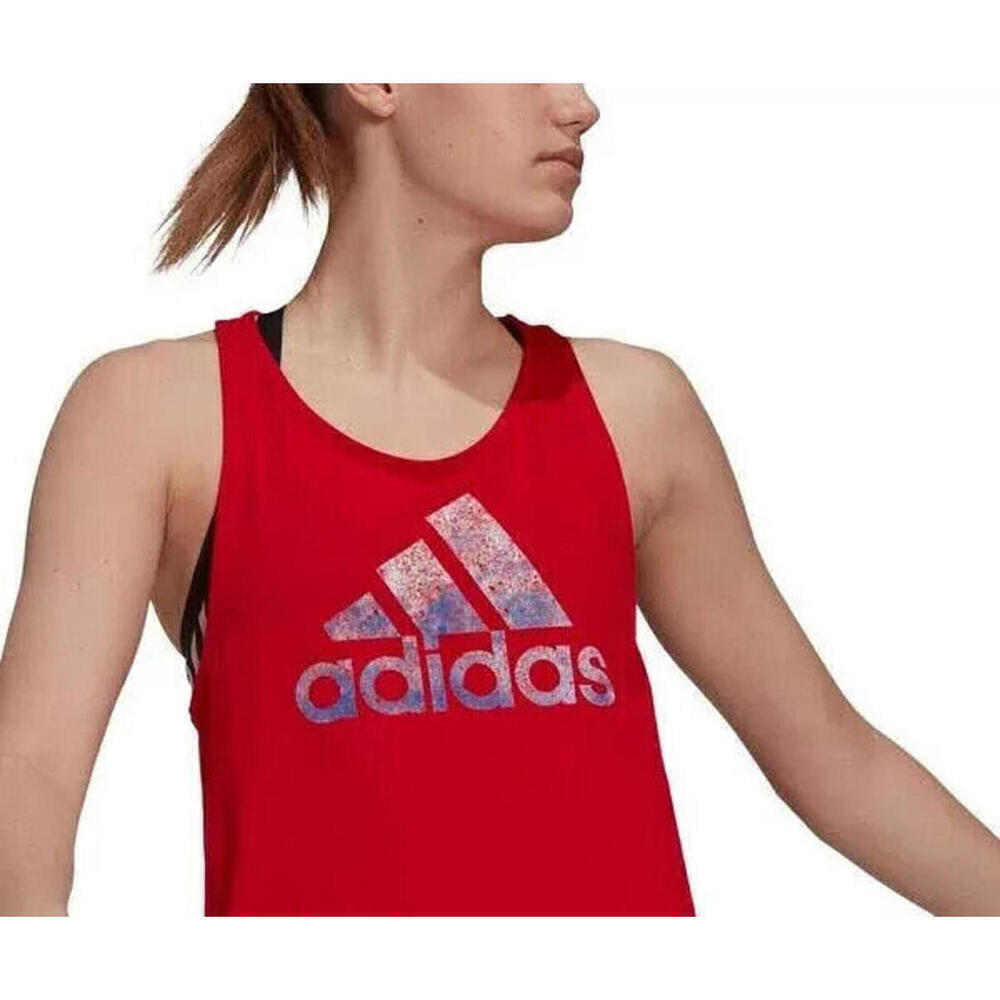 Adidas Women's Americana Graphic Racerback Tank Top, Scarlet (Red) Size S - Picture 3 of 4